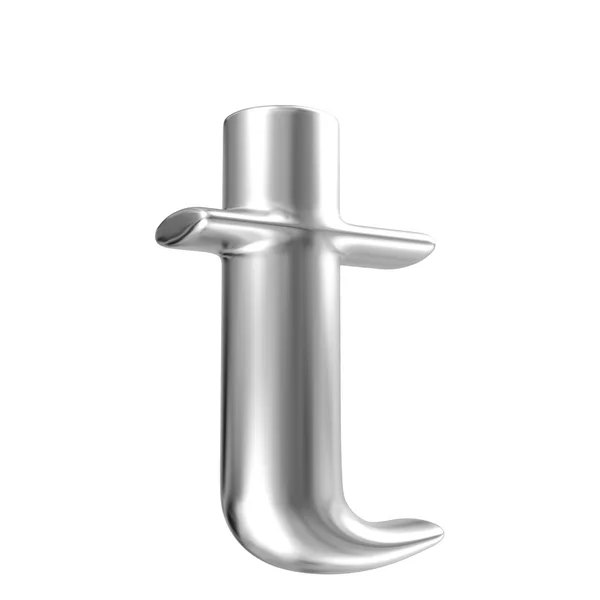 Aluminium font lorewcase letter in perspective — Stock Photo, Image