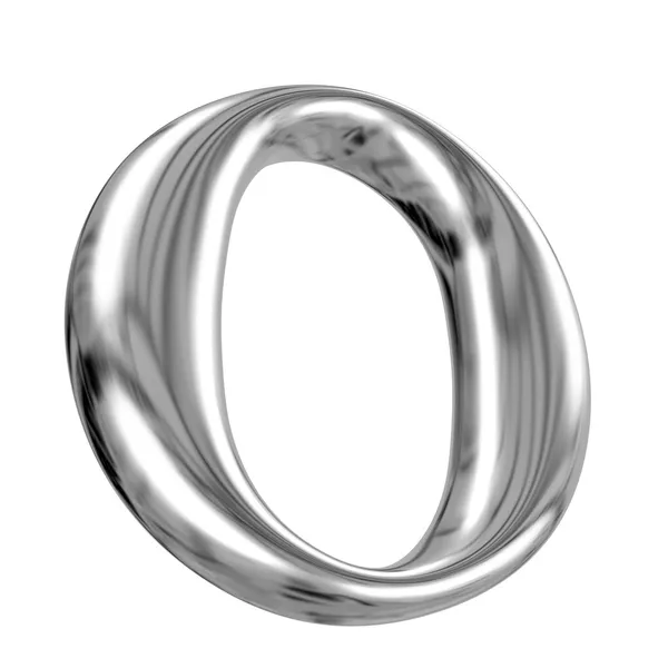 Metal Letter O from chrome solid alphabet. — Stock Photo, Image