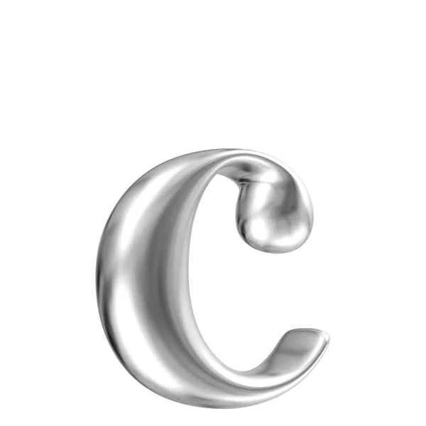 Алюмінієвий шрифт коричневої літери c в перспективі — стокове фото