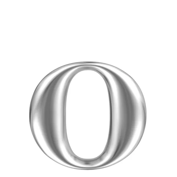 Aluminium font lorewcase letter o — Stock Photo, Image