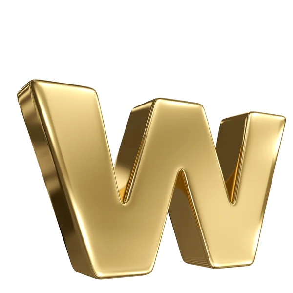Letter W from gold solid alphabet — Stock Photo © smaglov #34328233