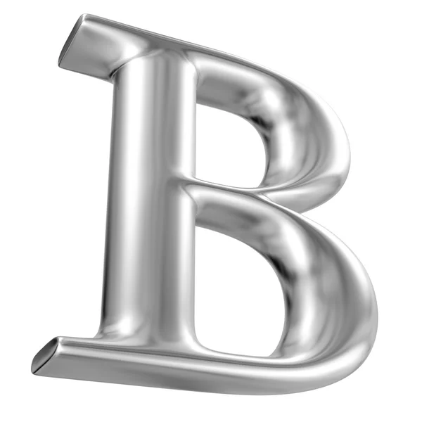 Aluminium lettertype brief b in perspectief — Stockfoto