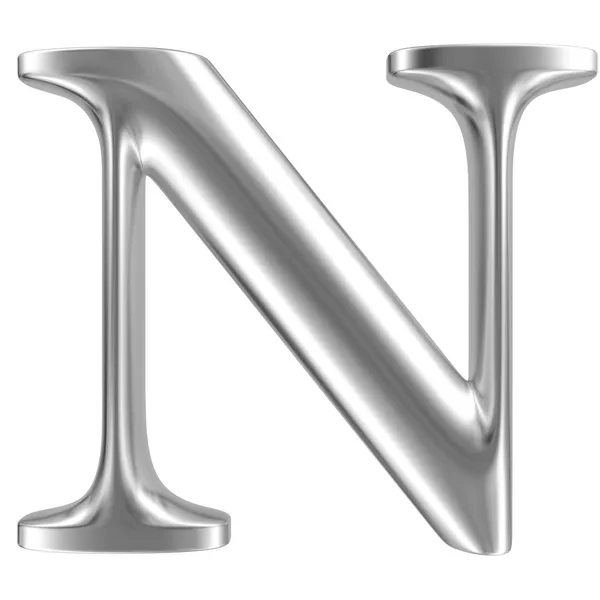 Aluminium font letter N — Stock Photo, Image