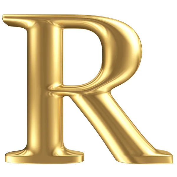 Golden matt letter R, jewellery font collection — Stock Photo, Image