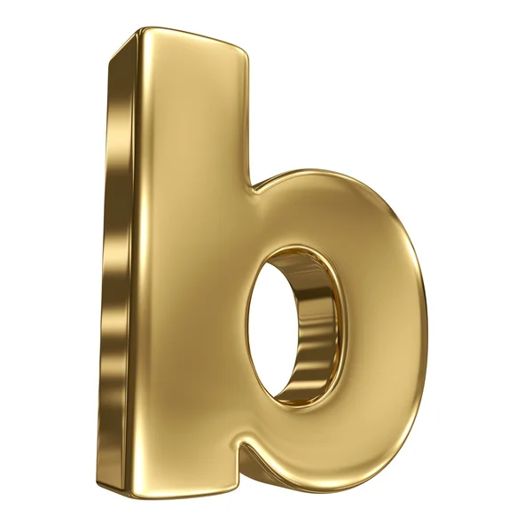 Letter b from gold solid alphabet — Stock Photo, Image