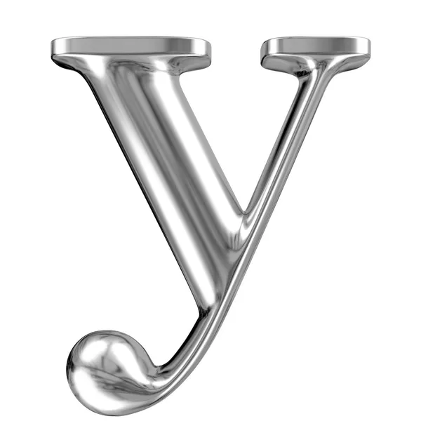 Aluminium font lorewcase letter y — Stock Photo, Image