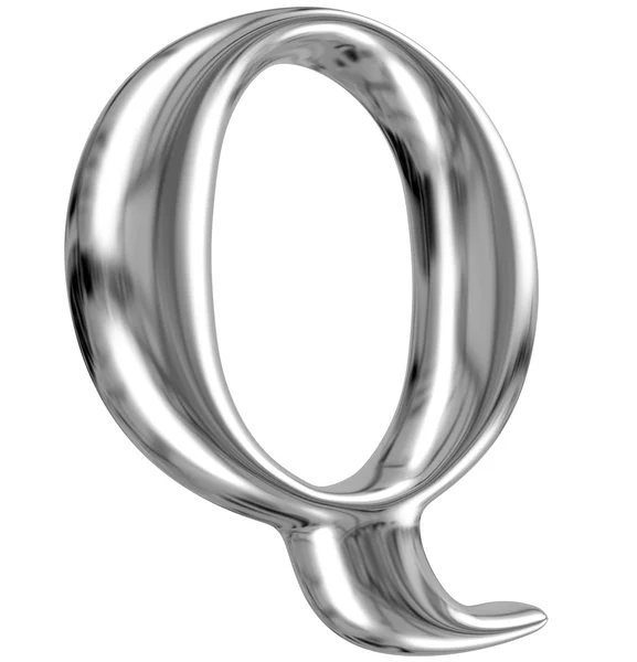 Metal Letter Q from chrome solid alphabet. — Stock Photo, Image