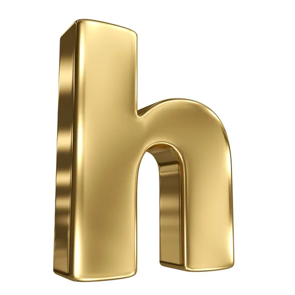 Letter h from gold solid alphabet — Stock Photo, Image