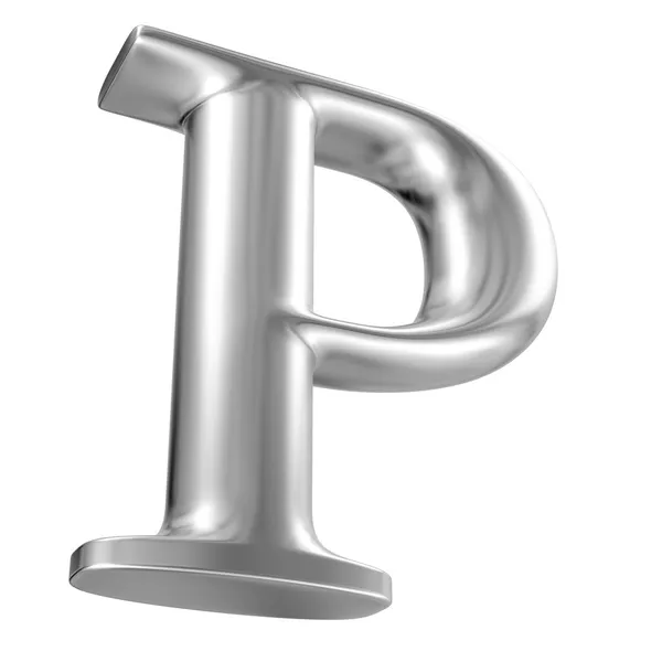 Aluminium font letter P in perspective — Stock Photo, Image