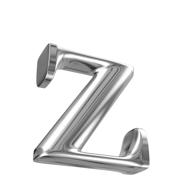 Metal lowercase letter z from chrome solid alphabet — Stock Photo, Image