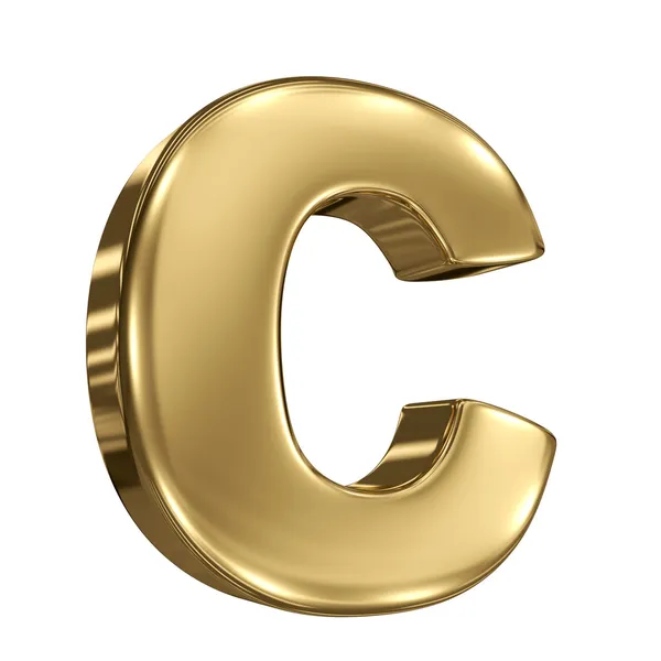 Letter C from gold solid alphabet — Stock Photo, Image