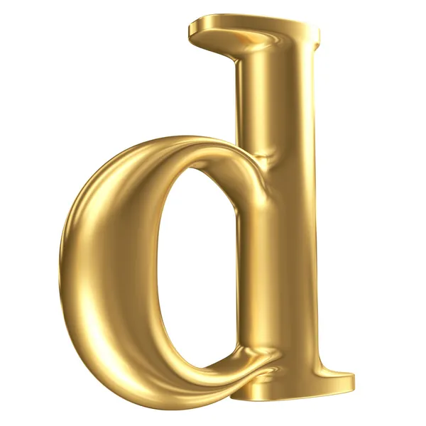 Golden matt lowercase letter c in perspective, jewellery font collection — Stock Photo, Image