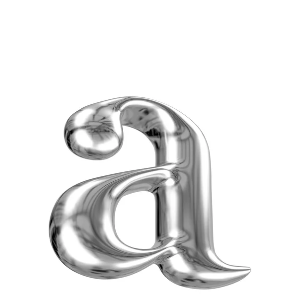 Metal lowercase letter a from chrome solid alphabet — Stock Photo, Image