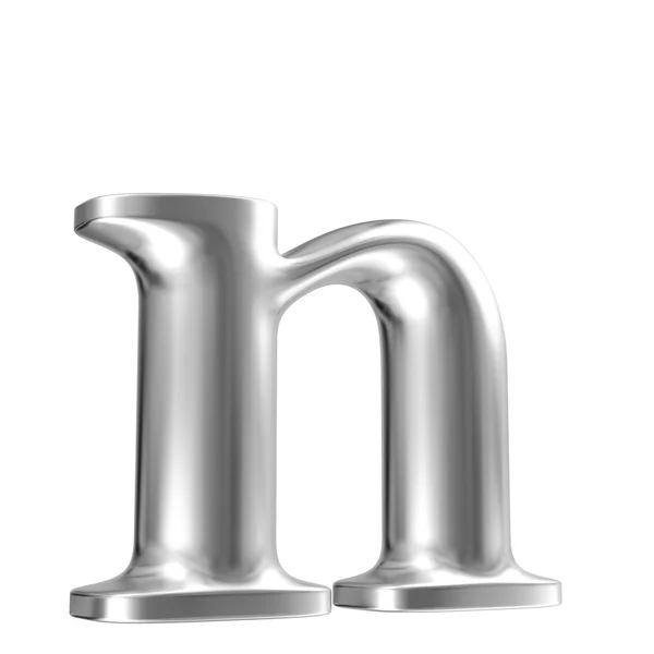 Aluminium font lorewcase letter in perspective — Stock Photo, Image