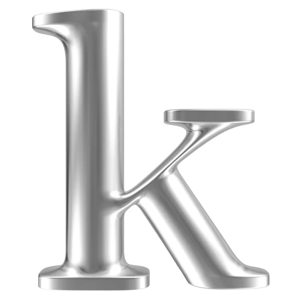 Carattere in alluminio lorewcase letter k — Foto Stock