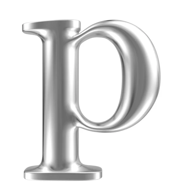 Aluminiowe czcionki lorewcase litera p — Zdjęcie stockowe