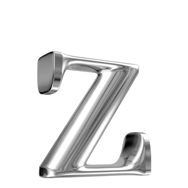 Metal lowercase letter z from chrome solid alphabet — Stock Photo, Image