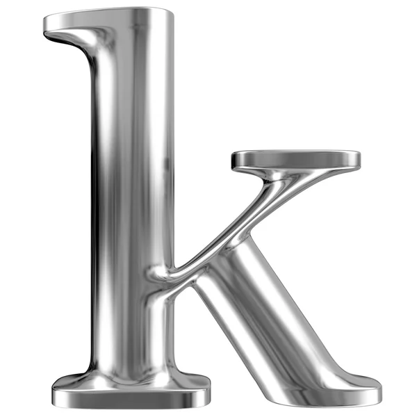 Aluminium font lorewcase letter k — Stock Photo, Image