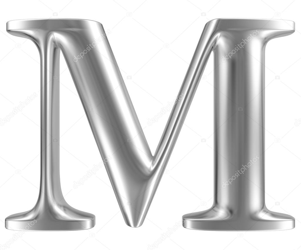 Aluminium font letter M