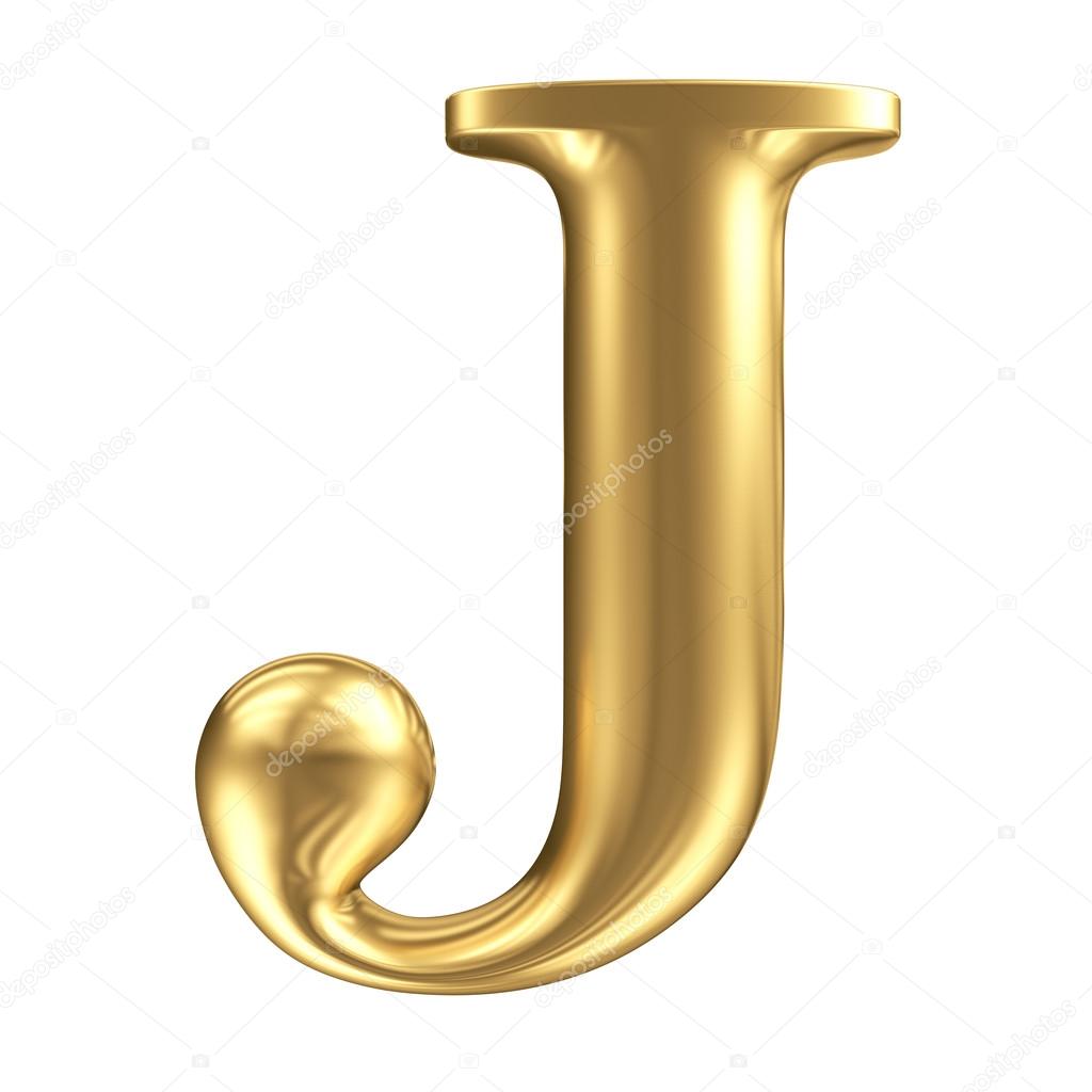 Golden matt letter J, jewellery font collection Stock Photo by ...