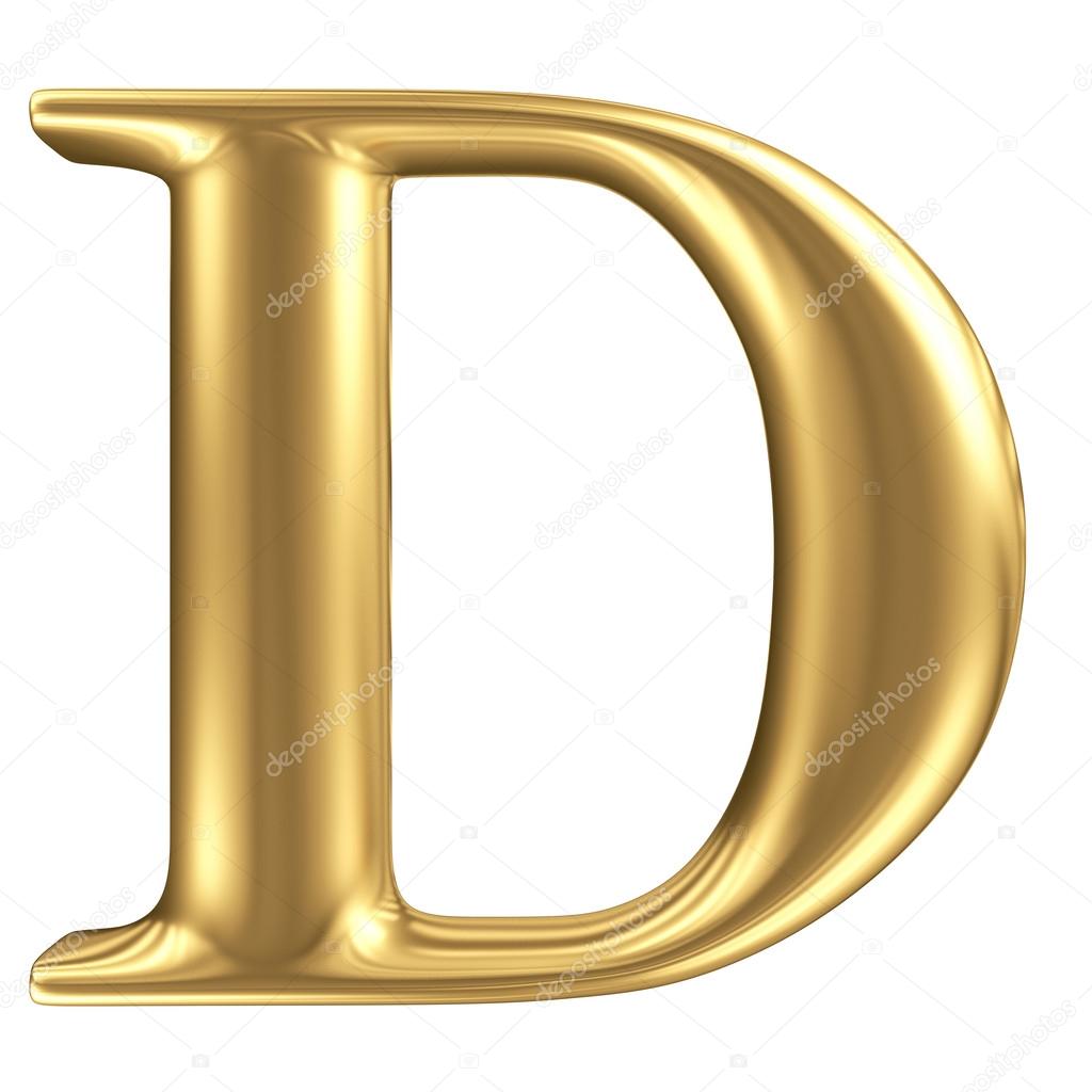 Golden matt letter D, jewellery font collection Stock Photo by ©smaglov  34329231