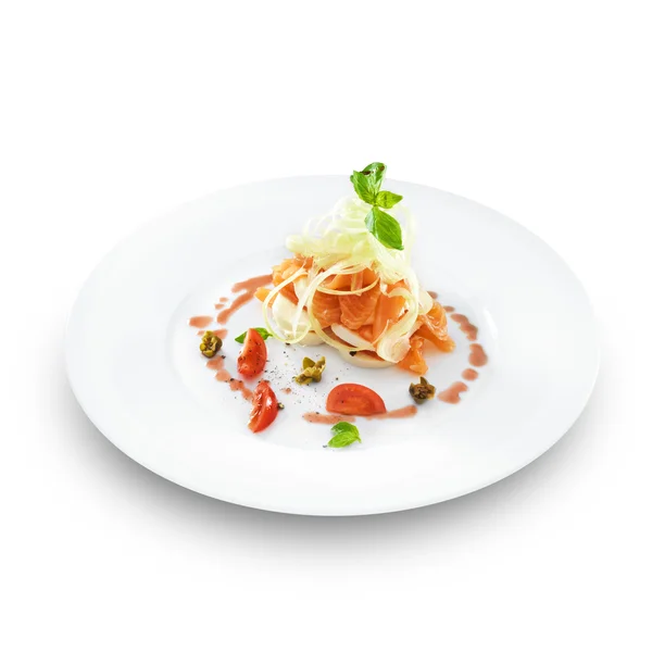 Salmone affumicato con mozzarella — Foto Stock