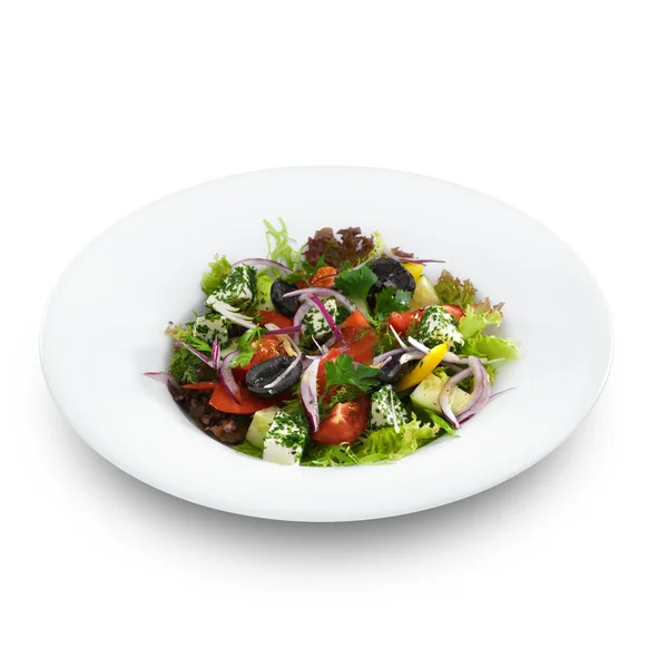Здоровый вегетарианский греческий салат — стоковое фото