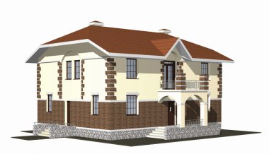 3B model üzerinde beyaz izole yazlık