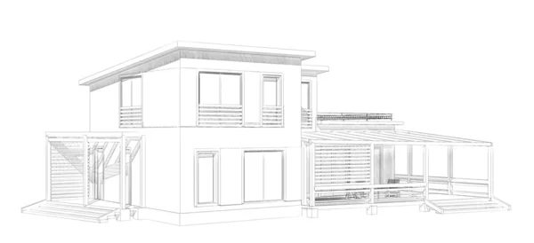 住宅项目。3d 图像. — 图库照片