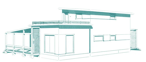 Le projet de maison résidentielle. Image 3D . — Photo