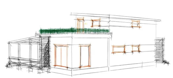 Le projet de maison résidentielle. Image 3D . — Photo