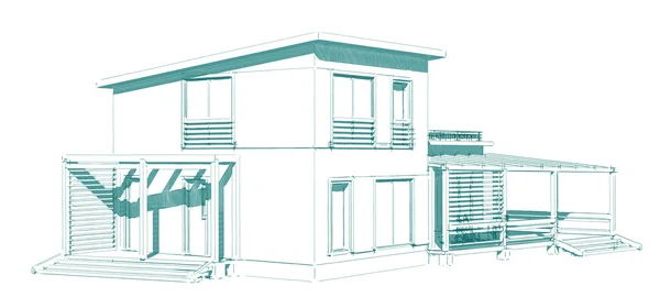 住宅项目。3d 图像. — 图库照片