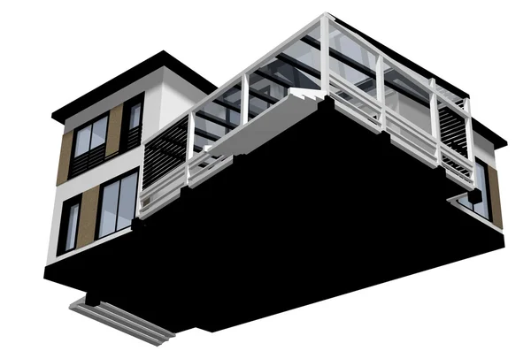 Il progetto di casa residenziale. Immagine 3D . — Foto Stock