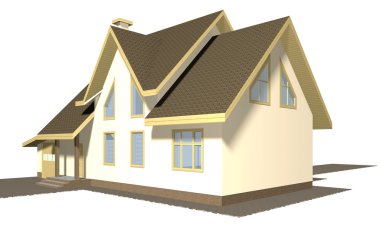 Konut ev projesi. 3D görüntü.