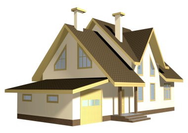 Konut ev projesi. 3D görüntü.