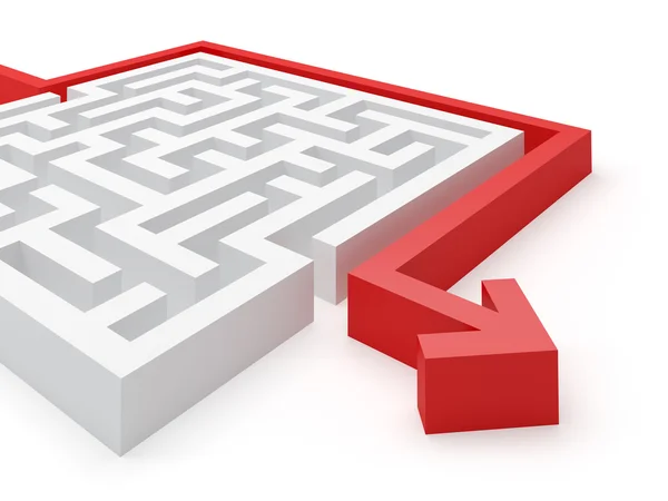 Maze Puzzle Solution — Stock Photo, Image