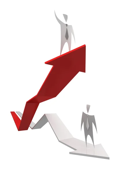 başarılı iş grafik ve işadamı büyüyen kırmızı