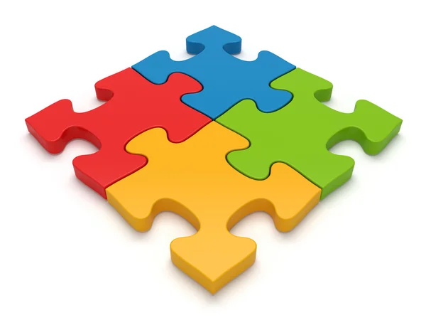 Többszínű Jigsaw Puzzle-darabokat — Stock Fotó