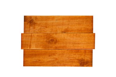 Beyaz arkaplanda kırpma yolu olan boş bir tahta tabelasını kapat