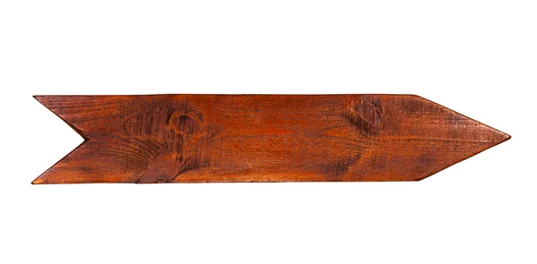 Primer plano de un letrero de madera vacío sobre fondo blanco con camino de recorte — Foto de Stock