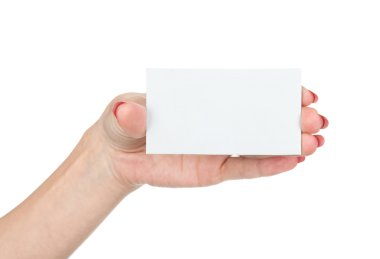 boş bir kart tutan el