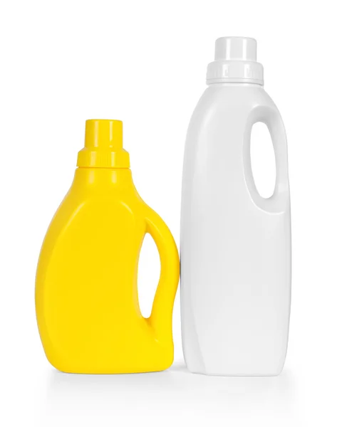 Botella de plástico detergente con limpieza —  Fotos de Stock