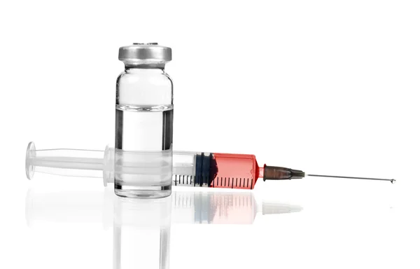 Medical ampules and syringe — Stock Photo, Image