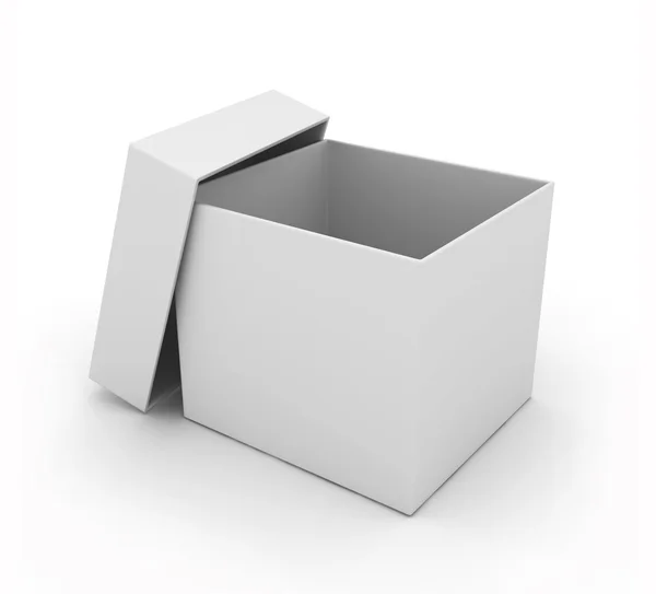 Boîte ouverte simple sur blanc — Photo