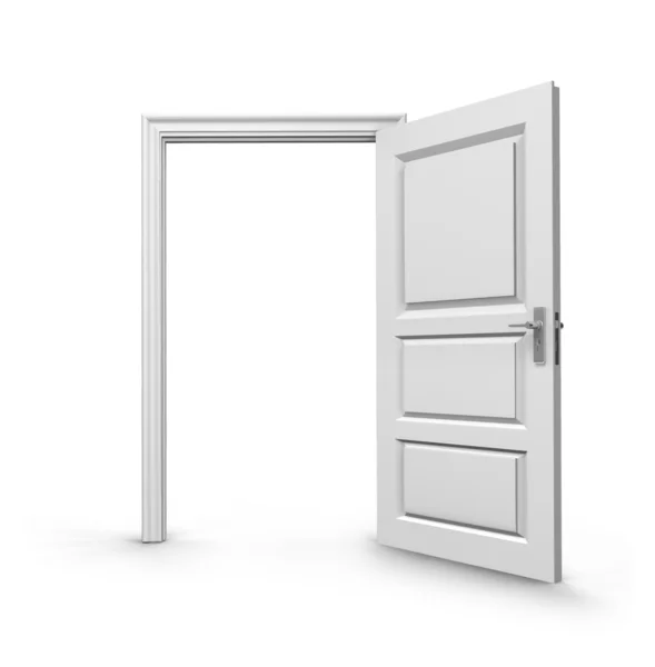 Nyitott ajtó. 3D render — Stock Fotó