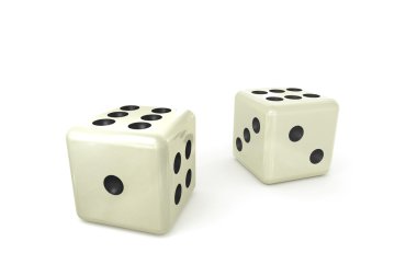 Beyaz arkaplanda zar