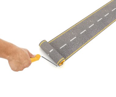 rulo fırça boya yol. illüstrasyon