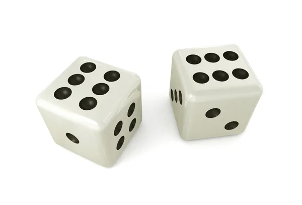 Dice on white background — Stock Photo, Image