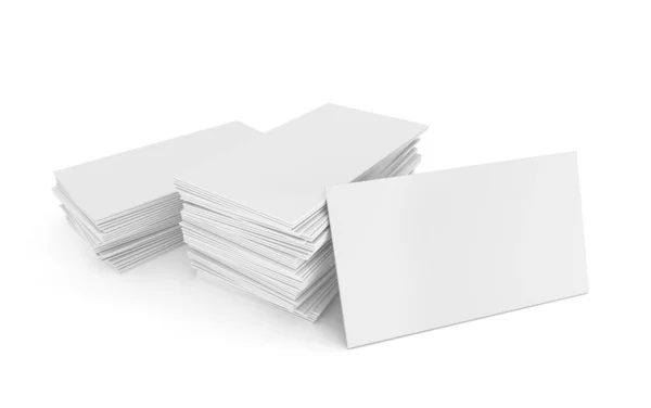 Puste karty biznesowe na białym tle — Zdjęcie stockowe