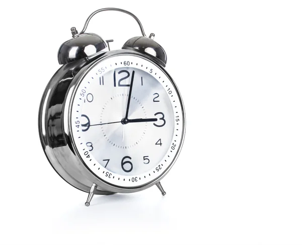 Relógio despertador, isolado sobre fundo branco — Fotografia de Stock